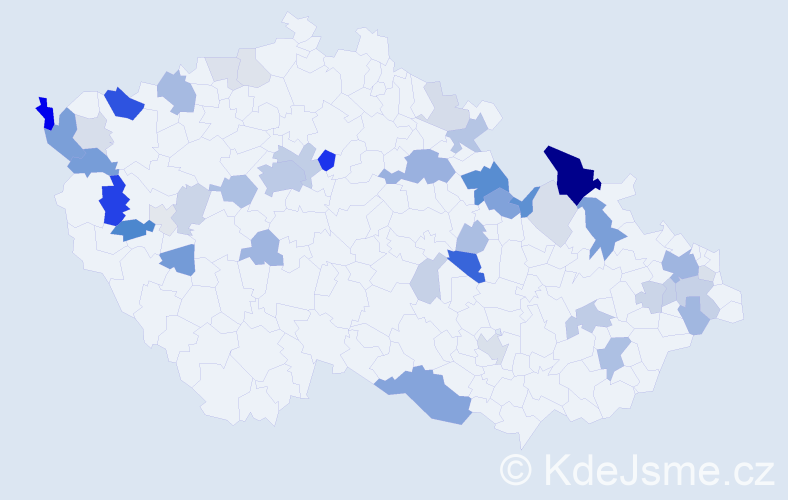 Příjmení: 'Franke', počet výskytů 121 v celé ČR