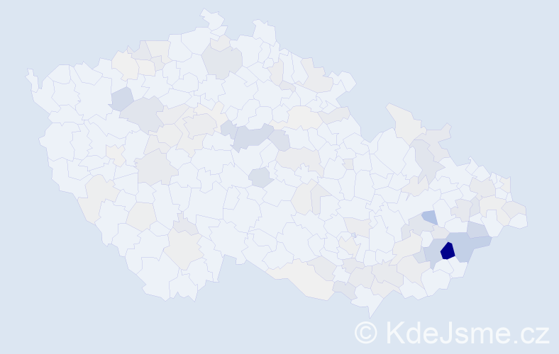 Příjmení: 'Hába', počet výskytů 277 v celé ČR