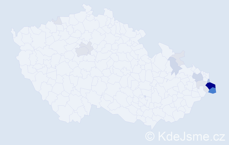 Příjmení: 'Hawliczková', počet výskytů 57 v celé ČR