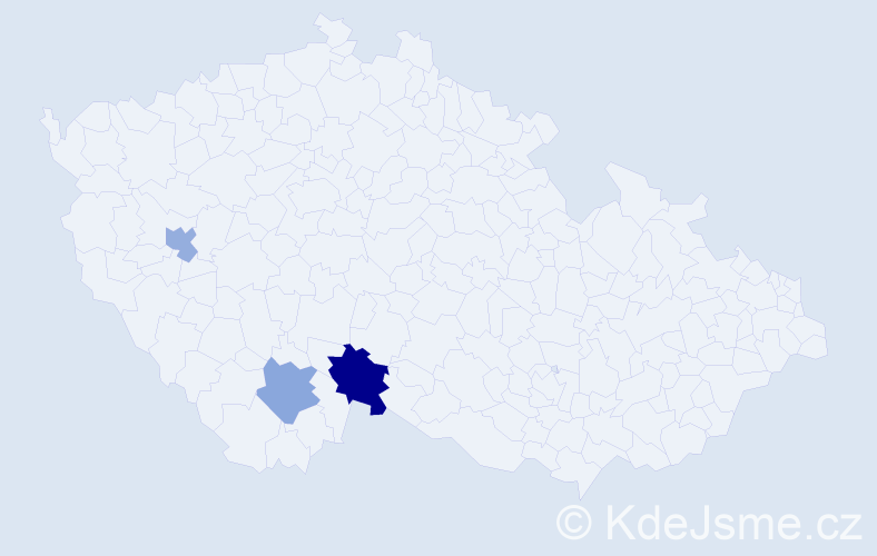 Příjmení: 'Jachno', počet výskytů 4 v celé ČR
