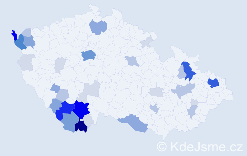 Příjmení: 'Korch', počet výskytů 135 v celé ČR