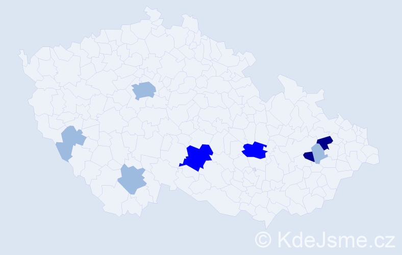 Příjmení: 'Wőlfl', počet výskytů 18 v celé ČR