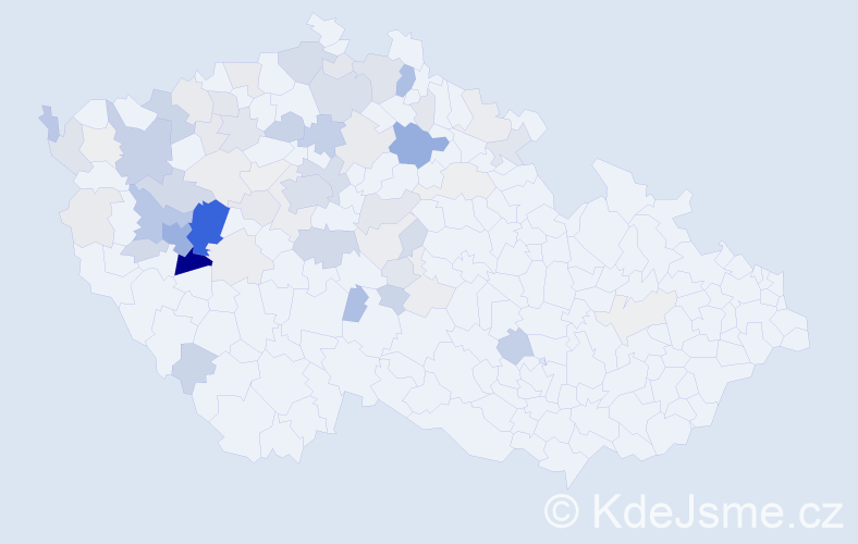 Příjmení: 'Mošnová', počet výskytů 281 v celé ČR