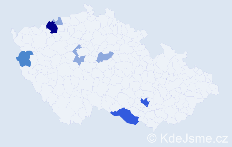 Příjmení: 'Loy', počet výskytů 16 v celé ČR