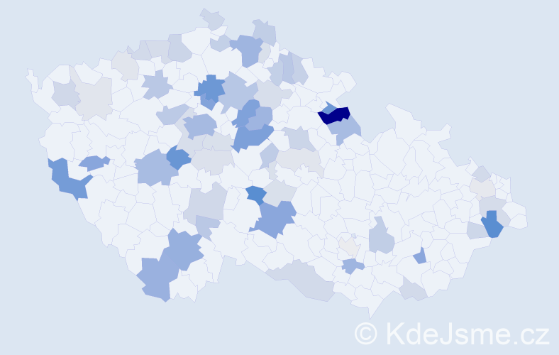 Příjmení: 'Skočdopolová', počet výskytů 180 v celé ČR