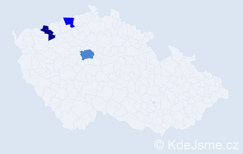 Příjmení: 'Tudorová', počet výskytů 6 v celé ČR