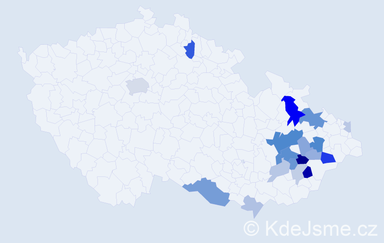Příjmení: 'Kotůlková', počet výskytů 46 v celé ČR