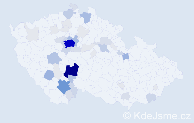 Příjmení: 'Bartáčková', počet výskytů 171 v celé ČR