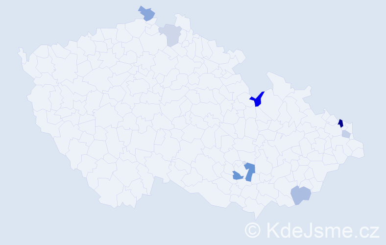 Příjmení: 'Zadubanová', počet výskytů 12 v celé ČR