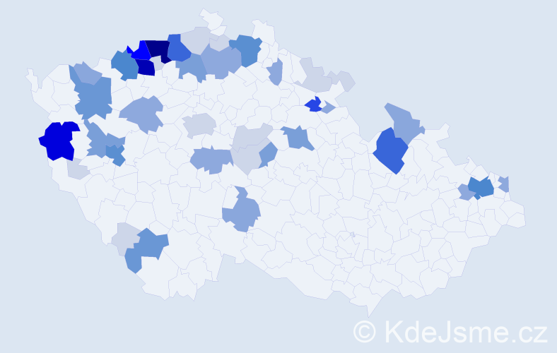 Příjmení: 'Tokar', počet výskytů 160 v celé ČR