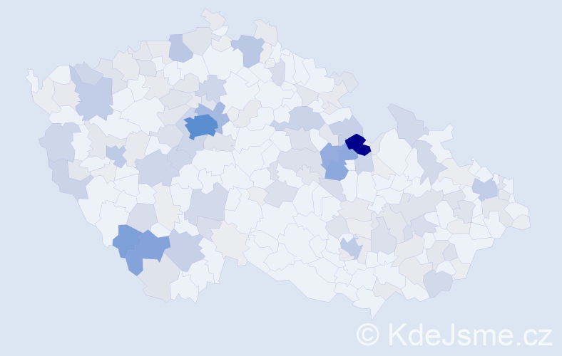 Příjmení: 'Krejsa', počet výskytů 710 v celé ČR