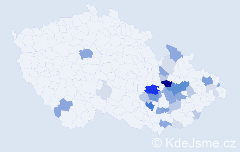 Příjmení: 'Vitoul', počet výskytů 113 v celé ČR