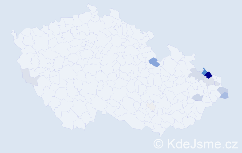 Příjmení: 'Steffková', počet výskytů 53 v celé ČR