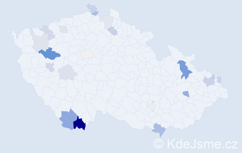 Příjmení: 'Ďurák', počet výskytů 43 v celé ČR