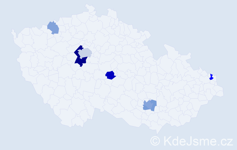 Příjmení: 'Košecká', počet výskytů 16 v celé ČR
