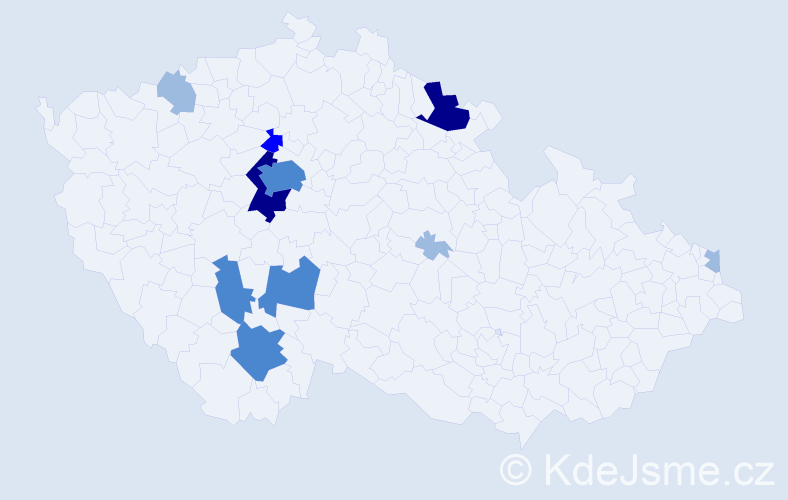 Příjmení: 'Schánilová', počet výskytů 22 v celé ČR
