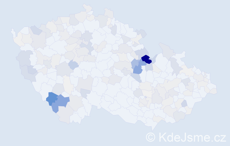 Příjmení: 'Krejsa', počet výskytů 706 v celé ČR