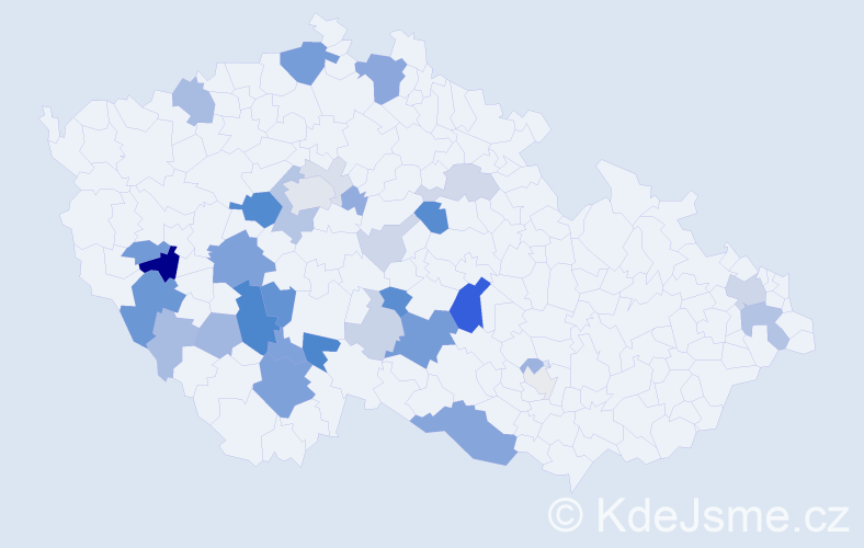Příjmení: 'Váca', počet výskytů 112 v celé ČR