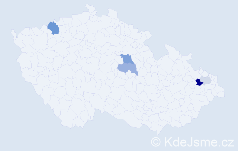 Příjmení: 'Rulíčková', počet výskytů 8 v celé ČR