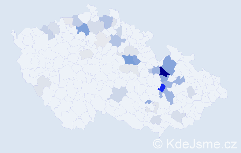 Příjmení: 'Sitová', počet výskytů 118 v celé ČR