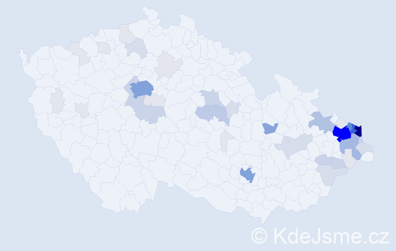 Příjmení: 'Salamon', počet výskytů 198 v celé ČR