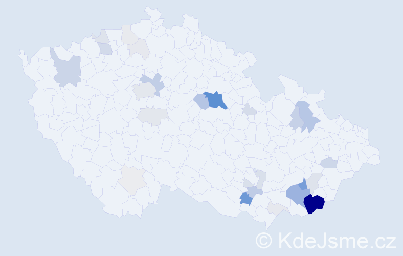 Příjmení: 'Flekačová', počet výskytů 127 v celé ČR