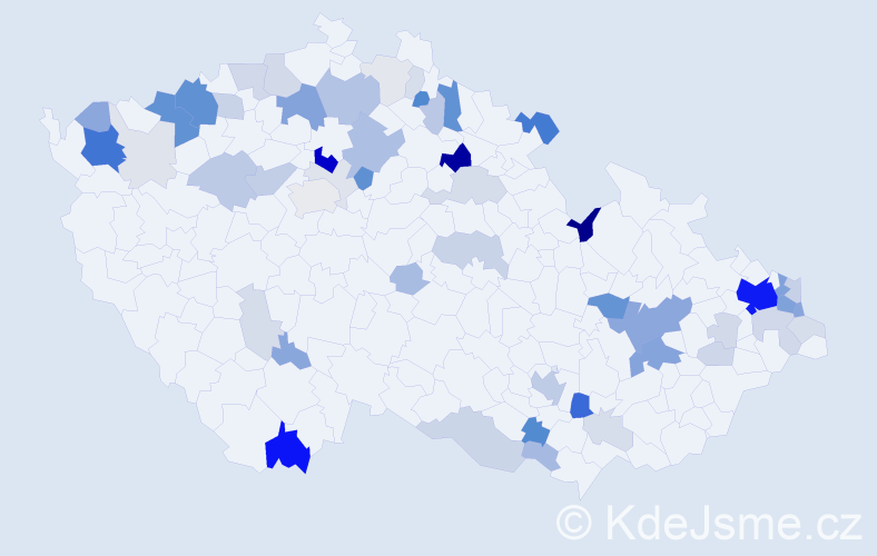 Příjmení: 'Bangová', počet výskytů 208 v celé ČR