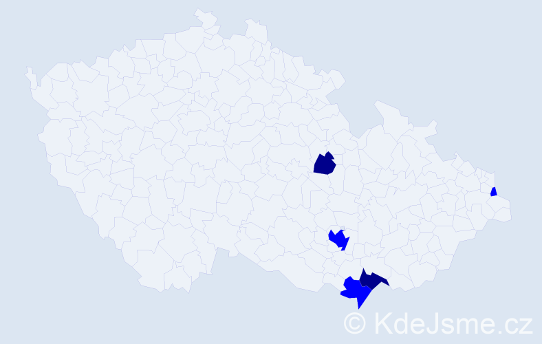 Příjmení: 'Borot', počet výskytů 7 v celé ČR