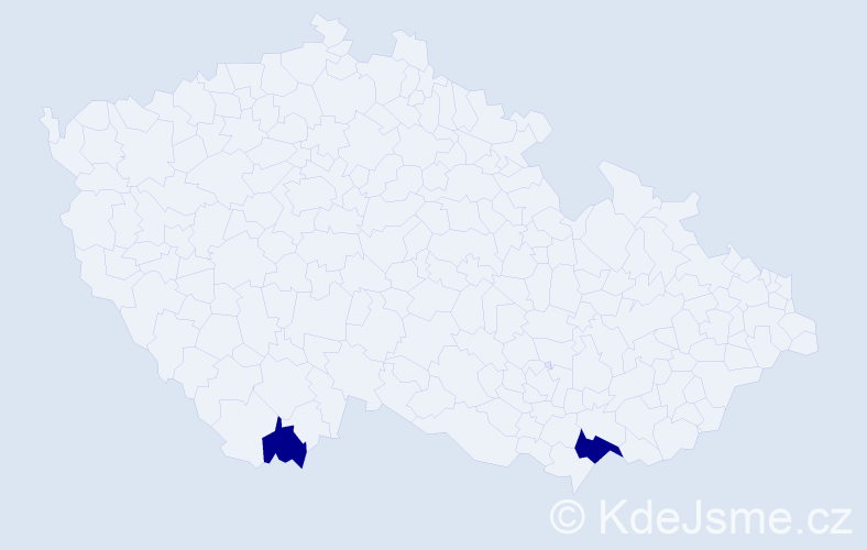 Příjmení: 'Cutlac', počet výskytů 2 v celé ČR