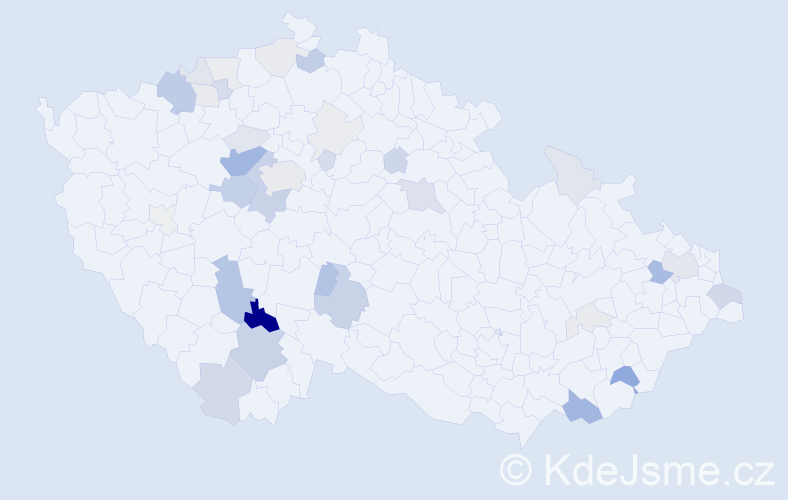 Příjmení: 'Skok', počet výskytů 100 v celé ČR