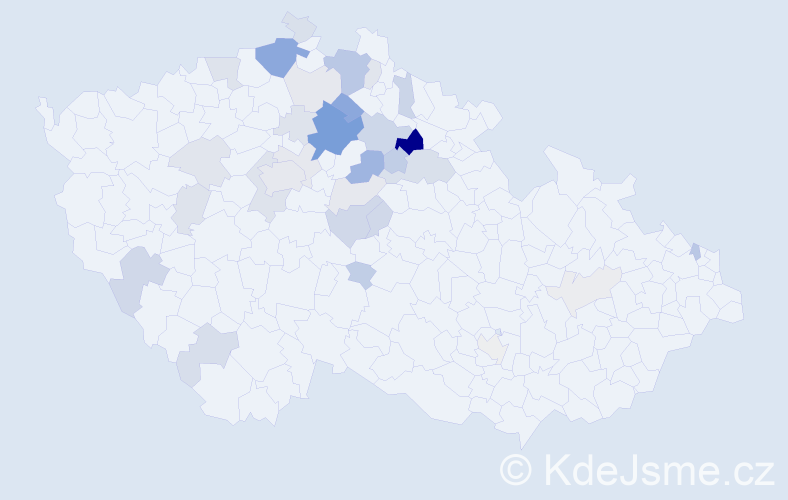 Příjmení: 'Křovina', počet výskytů 86 v celé ČR