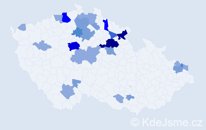 Příjmení: 'Višňáková', počet výskytů 68 v celé ČR