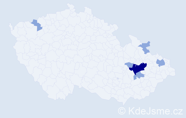 Příjmení: 'Bolová', počet výskytů 15 v celé ČR