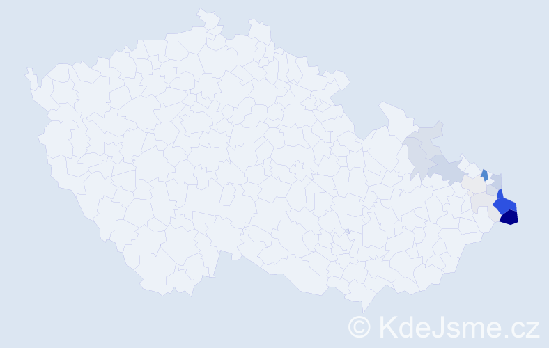 Příjmení: 'Widenka', počet výskytů 55 v celé ČR