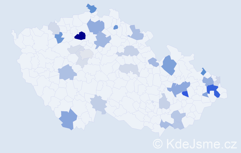 Příjmení: 'Tomík', počet výskytů 79 v celé ČR