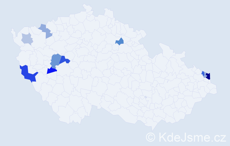 Příjmení: 'Hamrusová', počet výskytů 22 v celé ČR