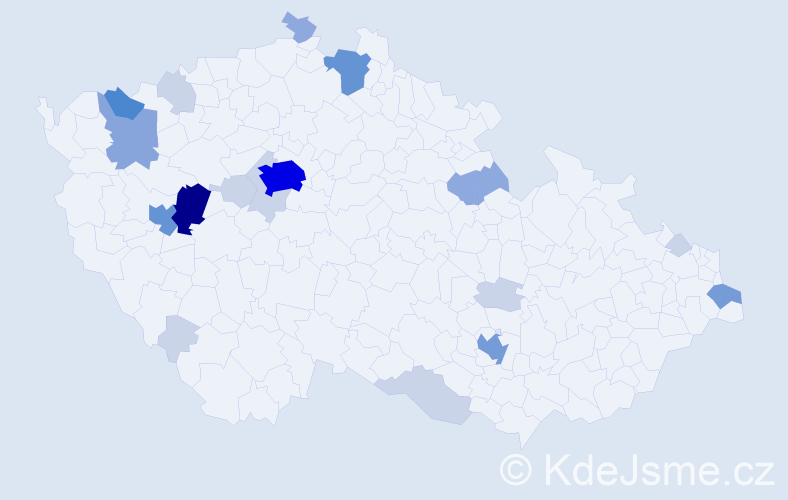 Příjmení: 'Kleinhampl', počet výskytů 64 v celé ČR