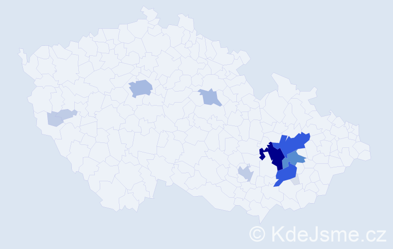 Příjmení: 'Dostálíková', počet výskytů 66 v celé ČR