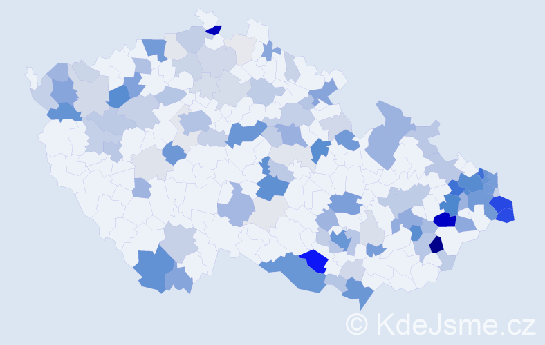Příjmení: 'Hermann', počet výskytů 457 v celé ČR
