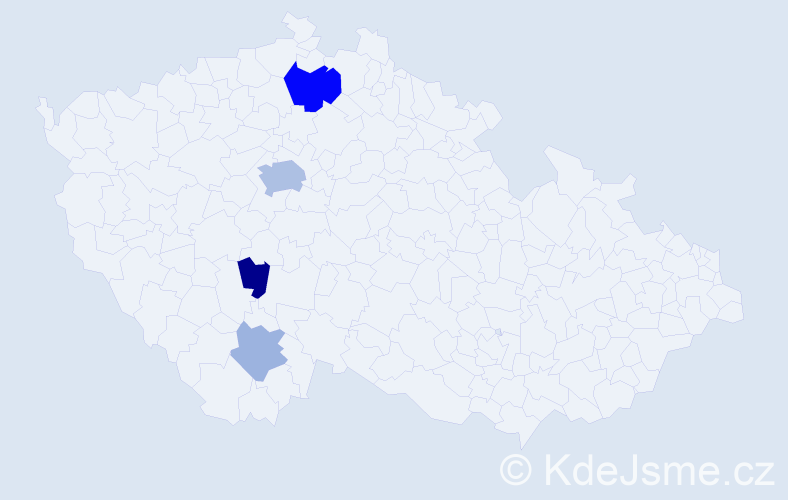Příjmení: 'Proskočil', počet výskytů 10 v celé ČR