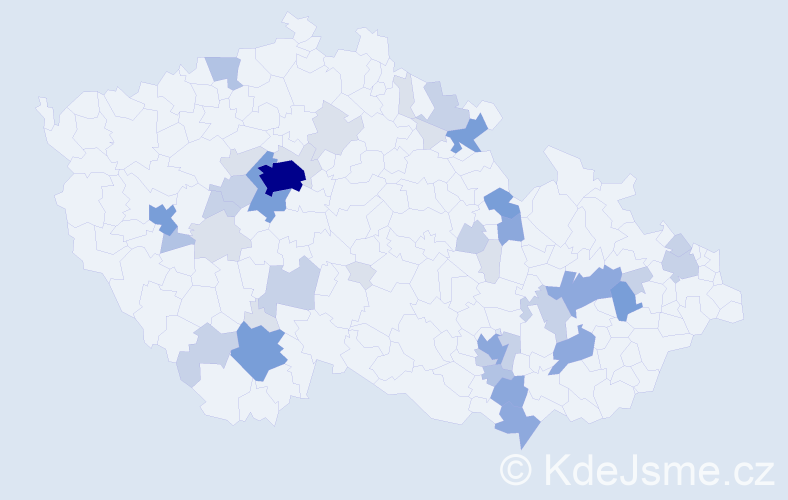 Příjmení: 'Mík', počet výskytů 133 v celé ČR