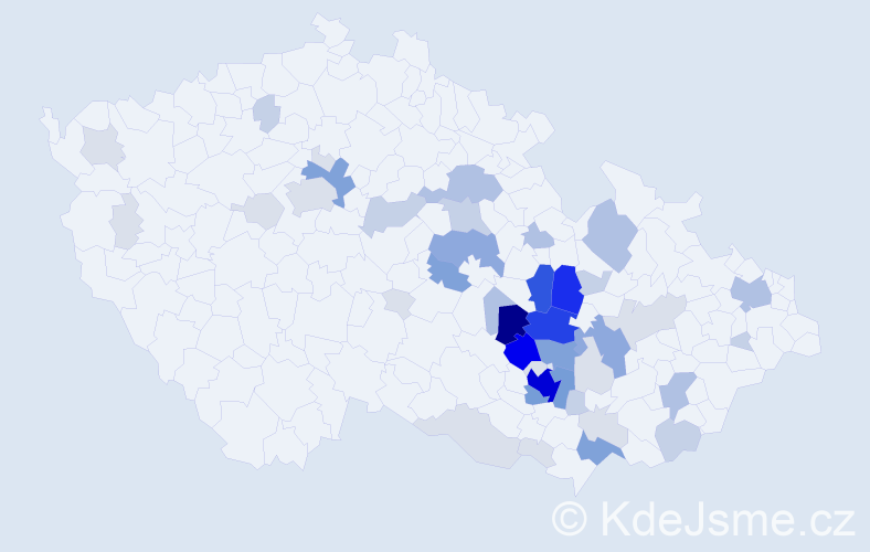 Příjmení: 'Štarha', počet výskytů 190 v celé ČR