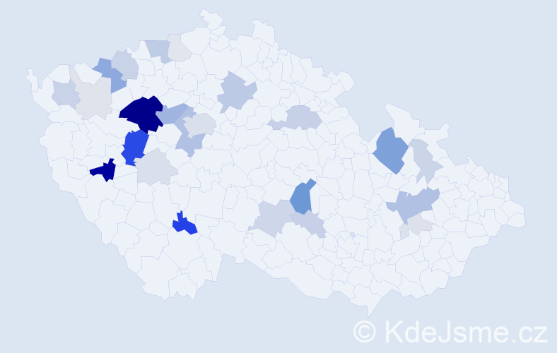 Příjmení: 'Lisner', počet výskytů 97 v celé ČR