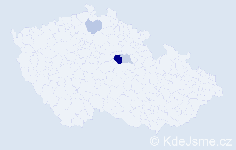 Příjmení: 'Křivčík', počet výskytů 5 v celé ČR