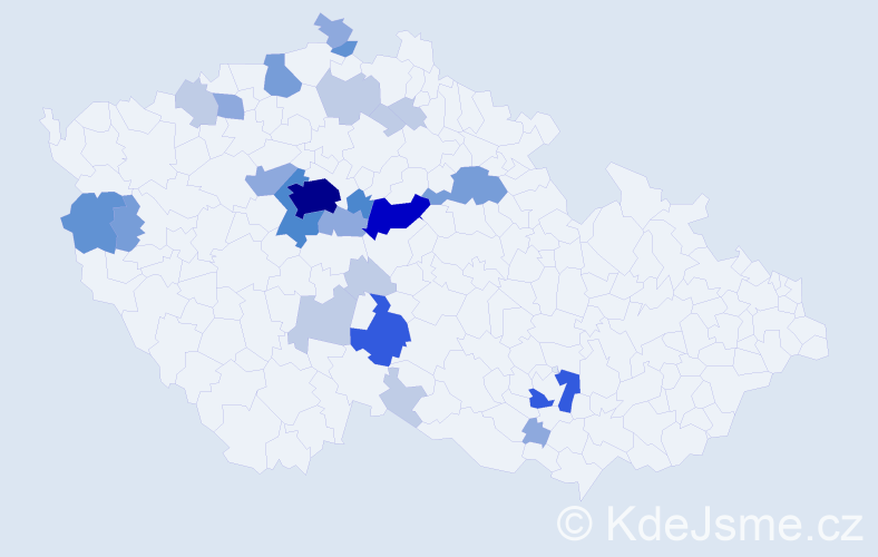 Příjmení: 'Charouzek', počet výskytů 75 v celé ČR