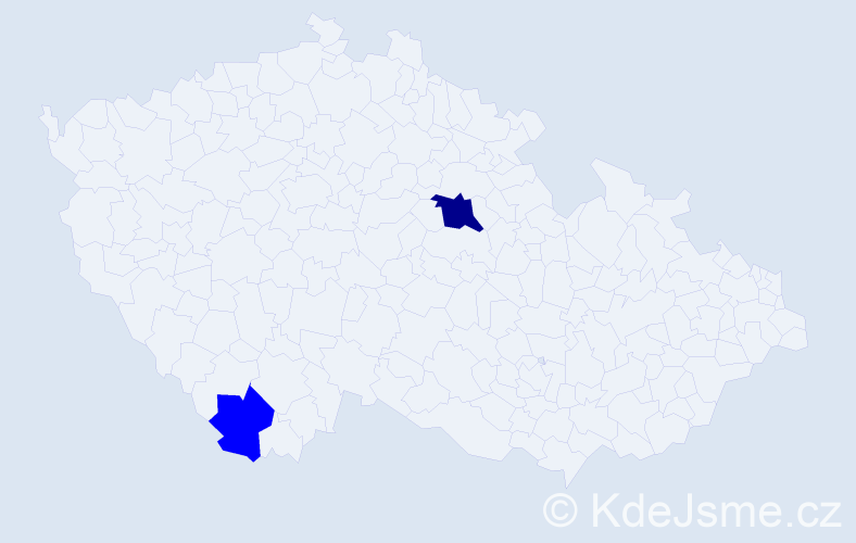 Příjmení: 'Tamasová', počet výskytů 3 v celé ČR