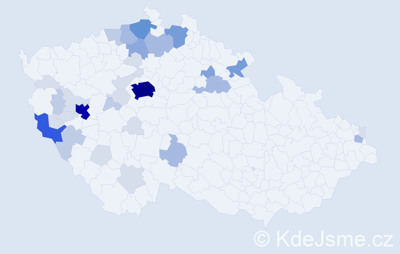 Příjmení: 'Konáš', počet výskytů 115 v celé ČR