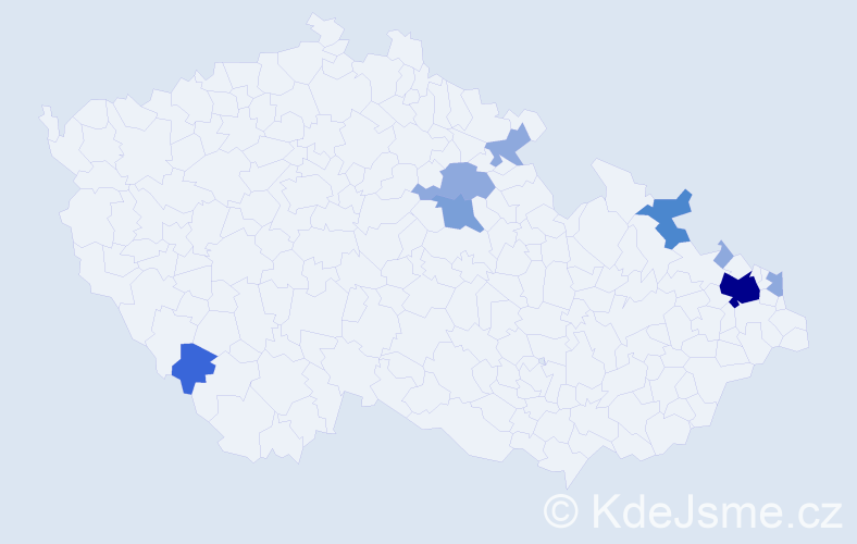 Příjmení: 'Kabašta', počet výskytů 20 v celé ČR