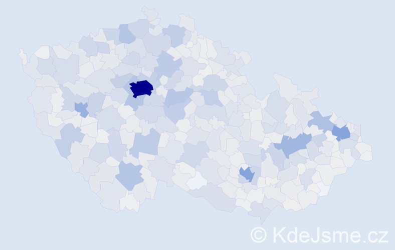 Příjmení: 'Králová', počet výskytů 10456 v celé ČR