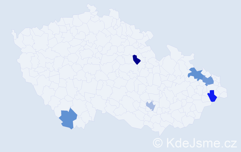 Příjmení: 'Pyšík', počet výskytů 11 v celé ČR